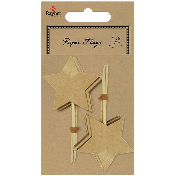 10 piques étoile - marron clair Rayher - Mathon