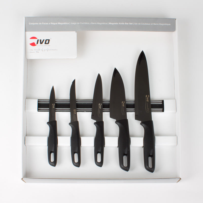 Set 5 couteaux + barre magnétique lame en titanium Table passion - Mathon - 2