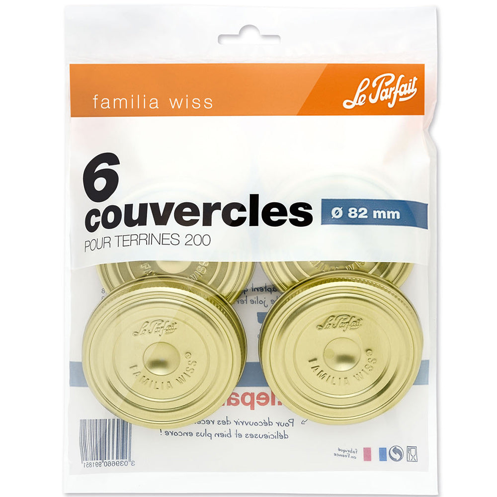 Sachet de 6 couvercles Familia Wiss 8,2 cm Le Parfait - Mathon - 2