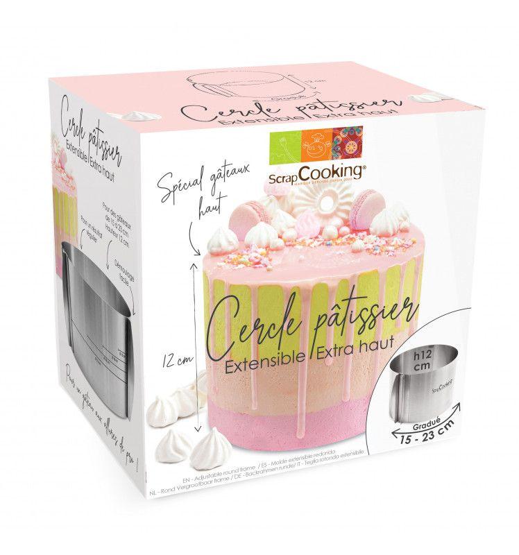 Cercle pâtissier extensible - 12 cm de hauteur Scrapcooking - Mathon