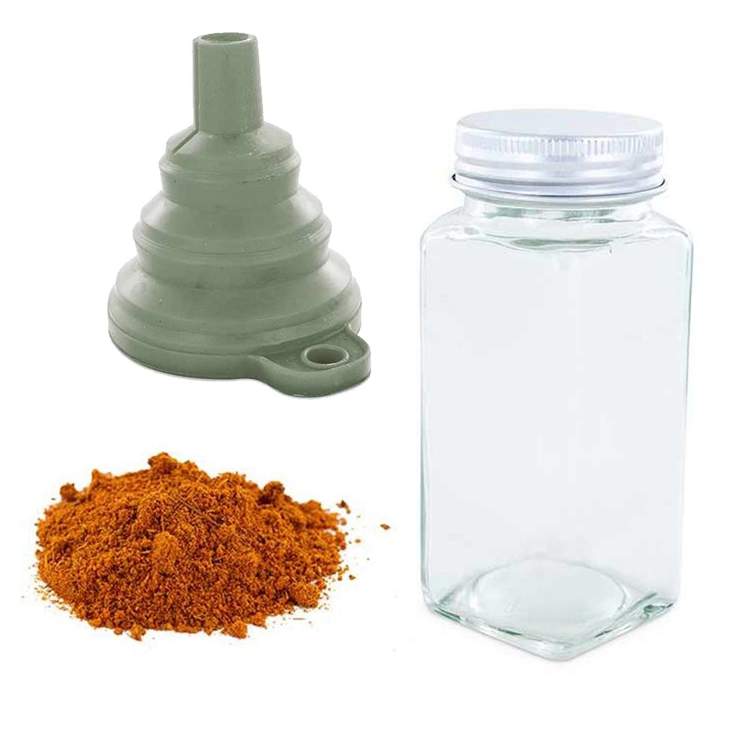 Flacon à épices poudreur + entonnoir + chili con carne 40 g Aromandise - Mathon