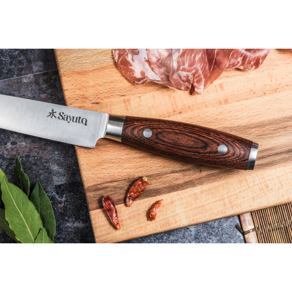 Couteau Sayuto Pakka X50 modèle découpeur 20,5cm manche riveté Sayuto - Mathon - 5