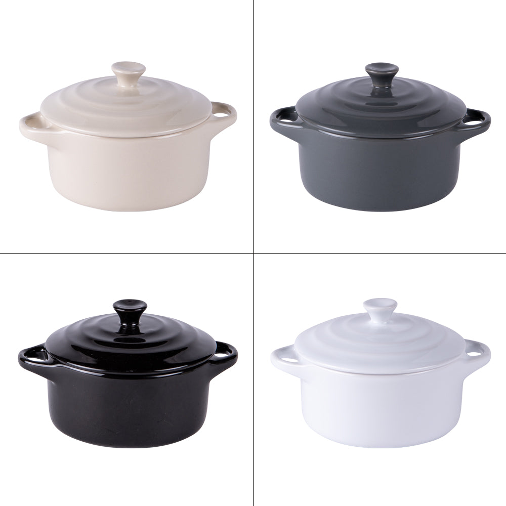 Set de 4 mini cocottes zen 9 cm en grès Table passion - Mathon