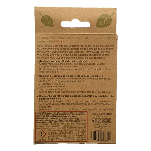 Tablette recharge de cire végétale Wrapéo - Mathon - 3
