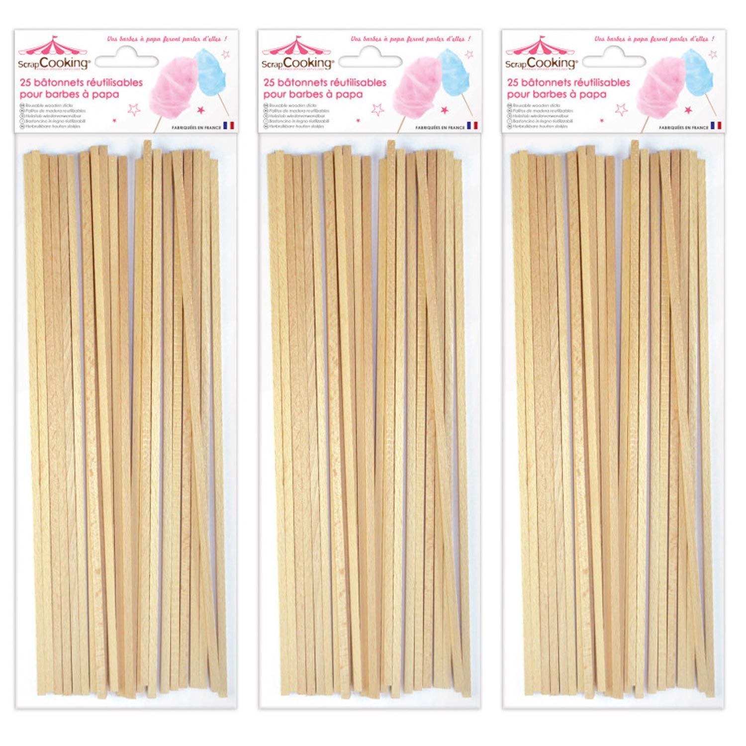 75 bâtonnets pour Barbe à papa Scrapcooking - Mathon