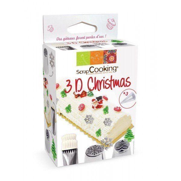 Kit de douilles à pâtisserie 3D - Edition Noël Scrapcooking - Mathon