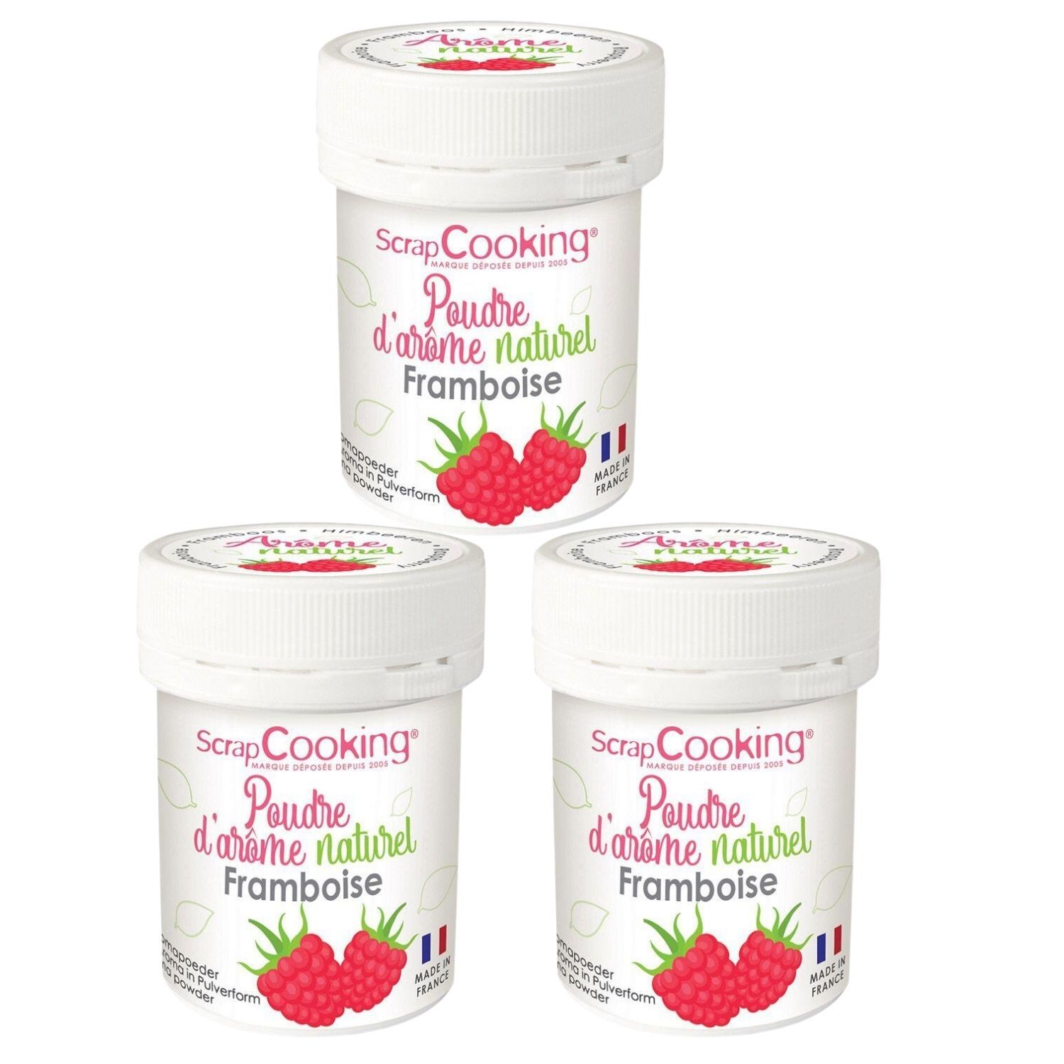 Arôme alimentaire naturel en poudre 45 g - framboise Scrapcooking - Mathon