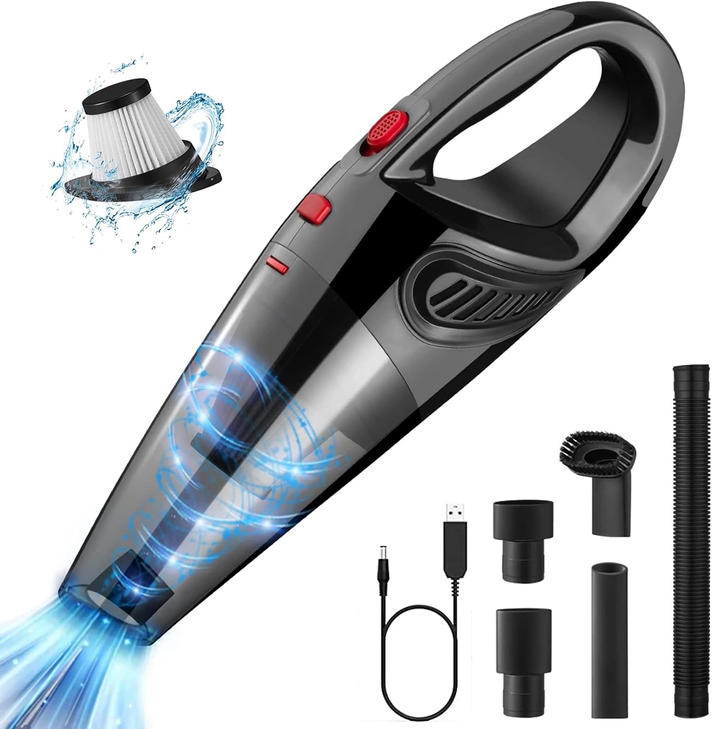 Aspirateur de table sans fil rechargeable 8000PA rouge noir Vendos85 - Mathon