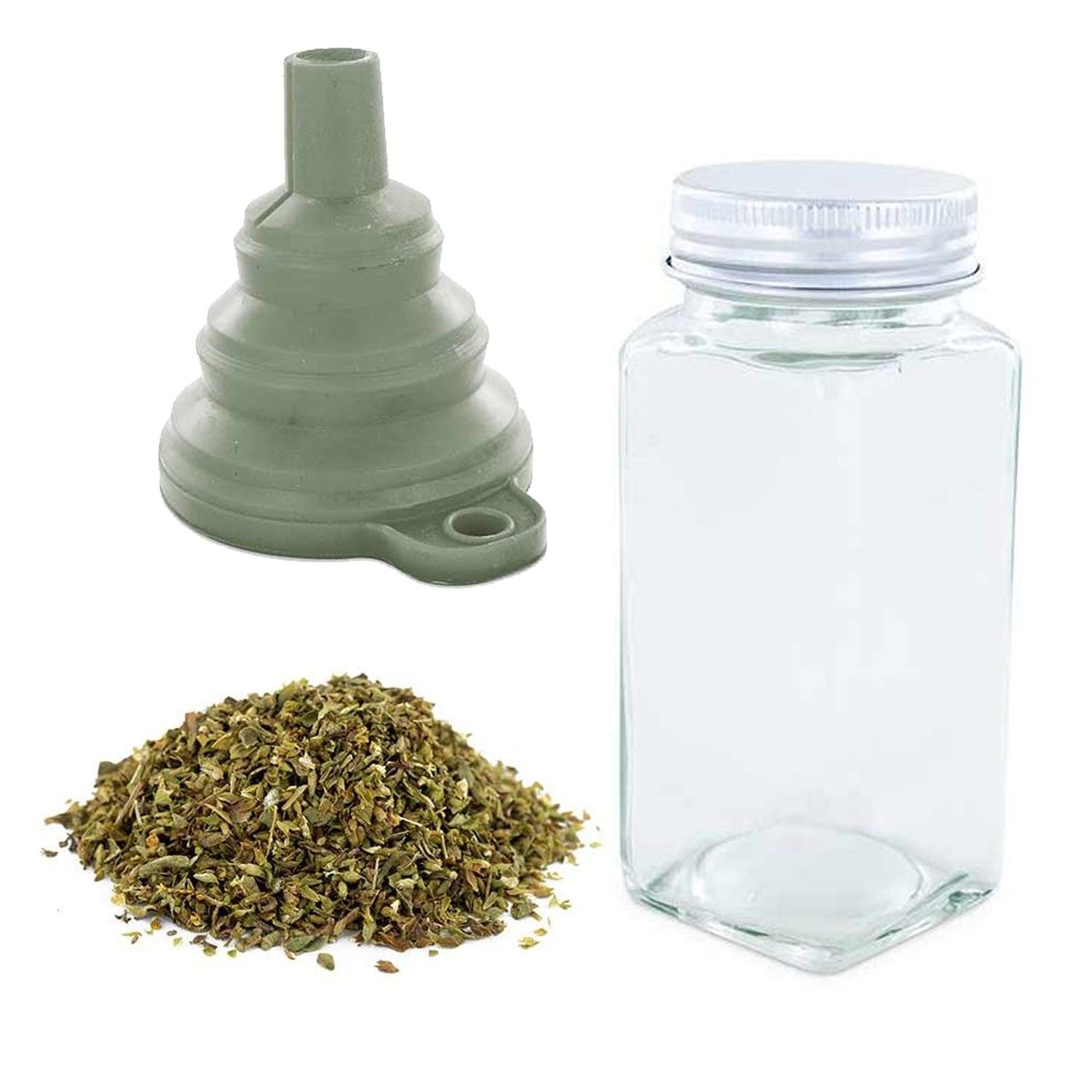 Flacon à épices poudreur + entonnoir + origan bio 18 g Aromandise - Mathon