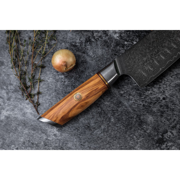 Couteau Fukito Olive Damas modèle Santoku 18cm Fukito - Mathon - 5