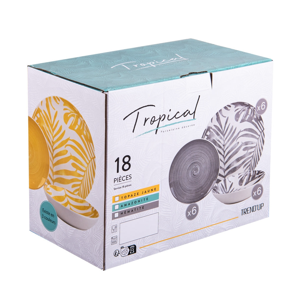 Service 18 pièces Tropical bleu Trend