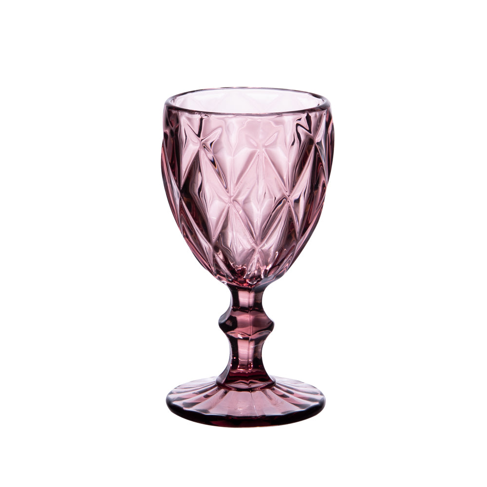 Boite de 6 verres à pied 25 cl diamond rose Trend