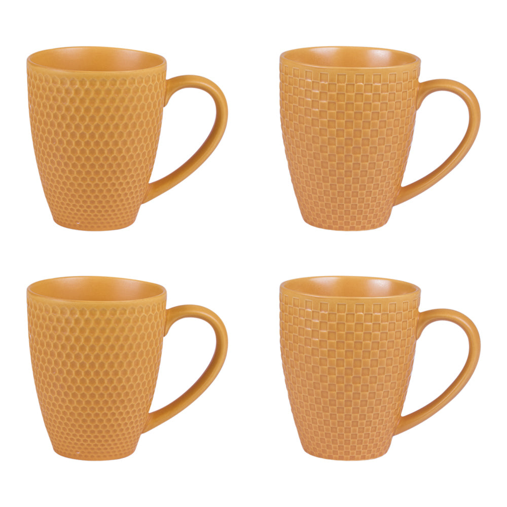 Coffret de 4 mugs 35 cl Snow safran Table passion - Mathon - 1