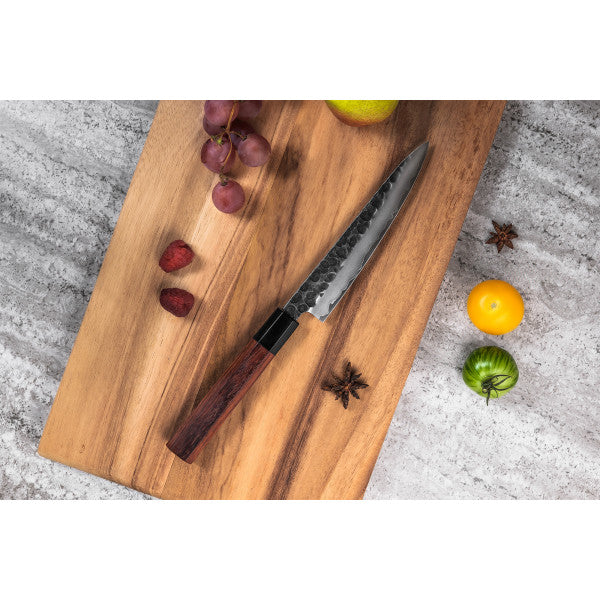 Couteau Sayuto Sequoia San Mai modèle universel 13,5cm brute de forge Sayuto - Mathon - 4