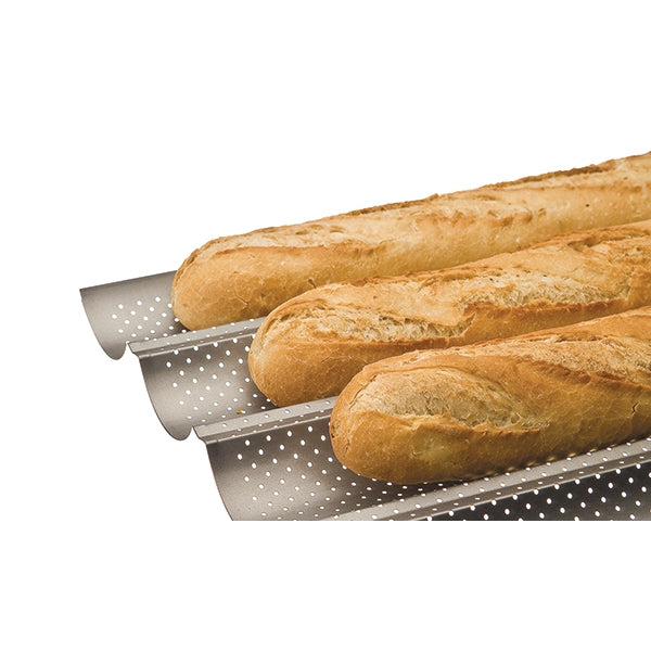 Le plat de cuisson de pain rond a perforé le feuilleté de pain français  moule