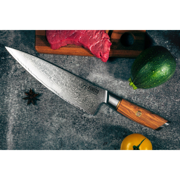 Couteau Fukito Olive Damas modèle Chef 21cm Fukito - Mathon - 2