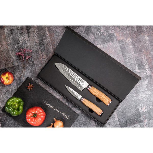 2 couteaux de cuisine Wusaki Damas 10Cr en coffret élégant noir Wusaki - Mathon - 4