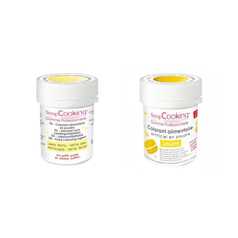 2 colorants alimentaires en poudre - jaune pastel-jaune Scrapcooking - Mathon