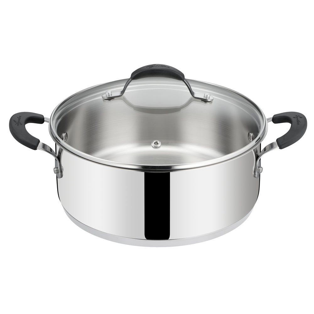 Sauteuse Tempra 2 anses avec son couvercle 26 cm en acier inoxydable Lagostina - Mathon