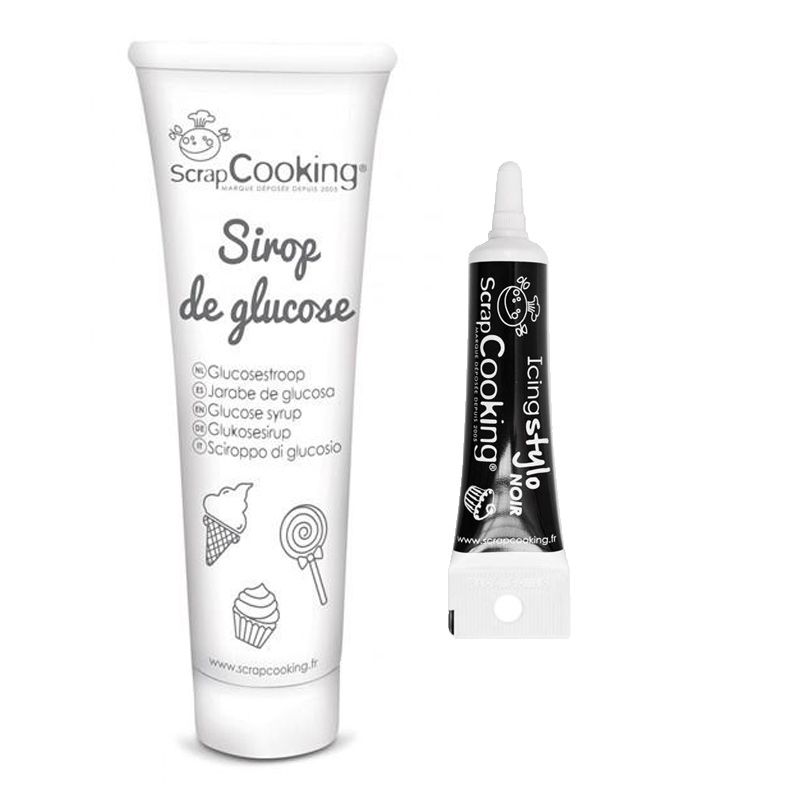 Sirop de glucose 200 g + Stylo de glaçage noir Scrapcooking - Mathon