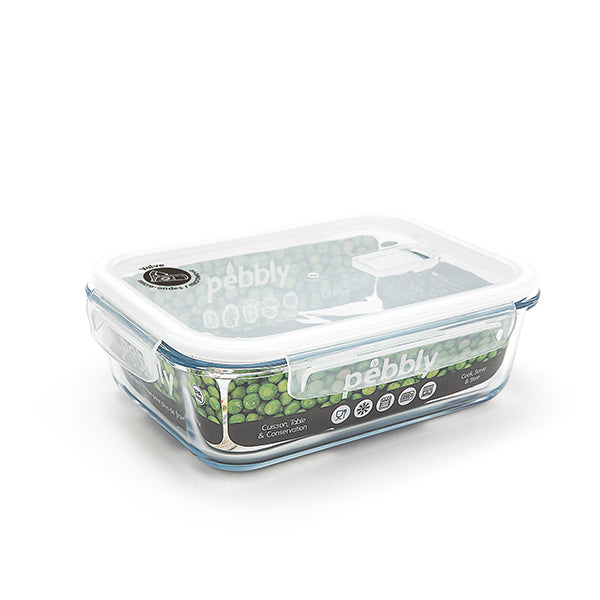 Boîte rectangulaire en verre 1,5 L Pebbly - Mathon - 1