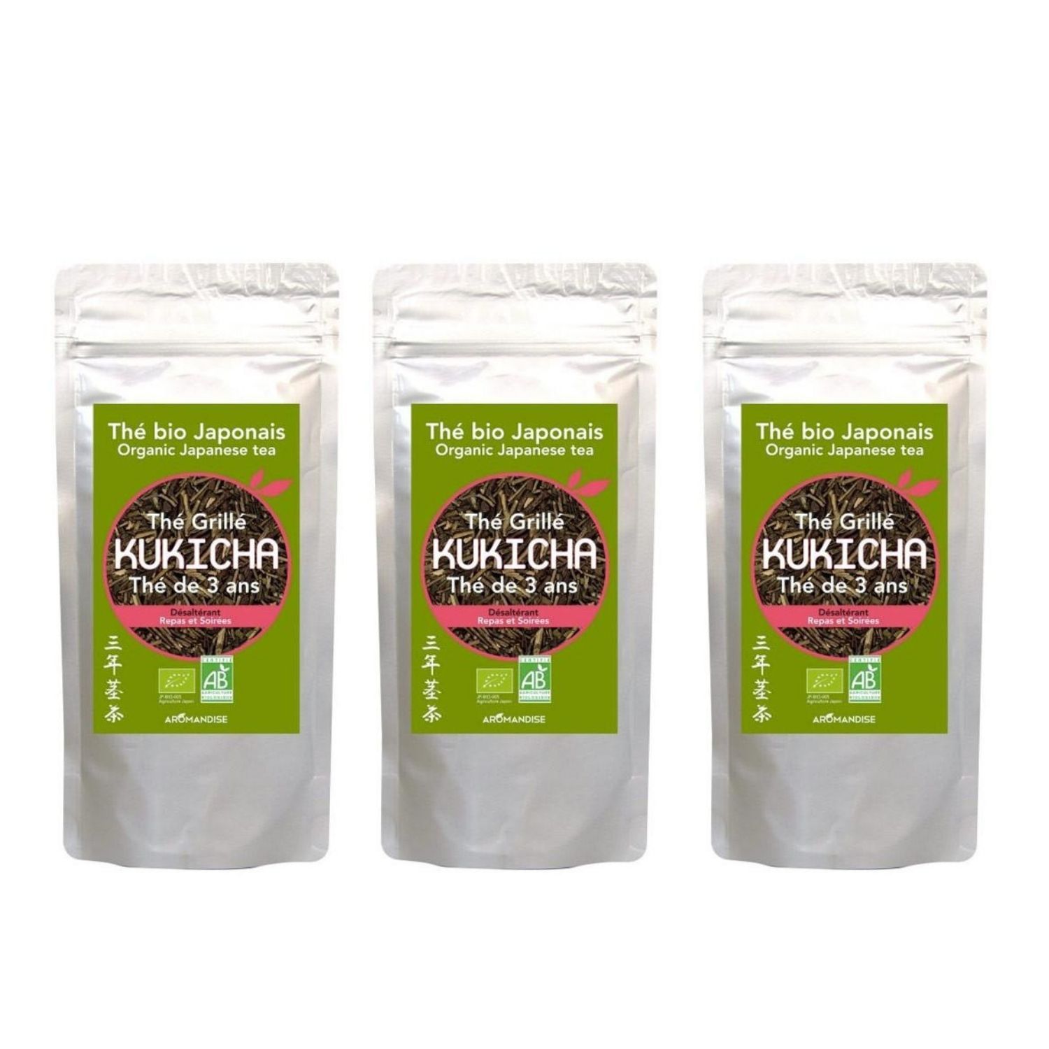 Brindilles de thé vert bio japonais Kukicha 240 g Aromandise - Mathon