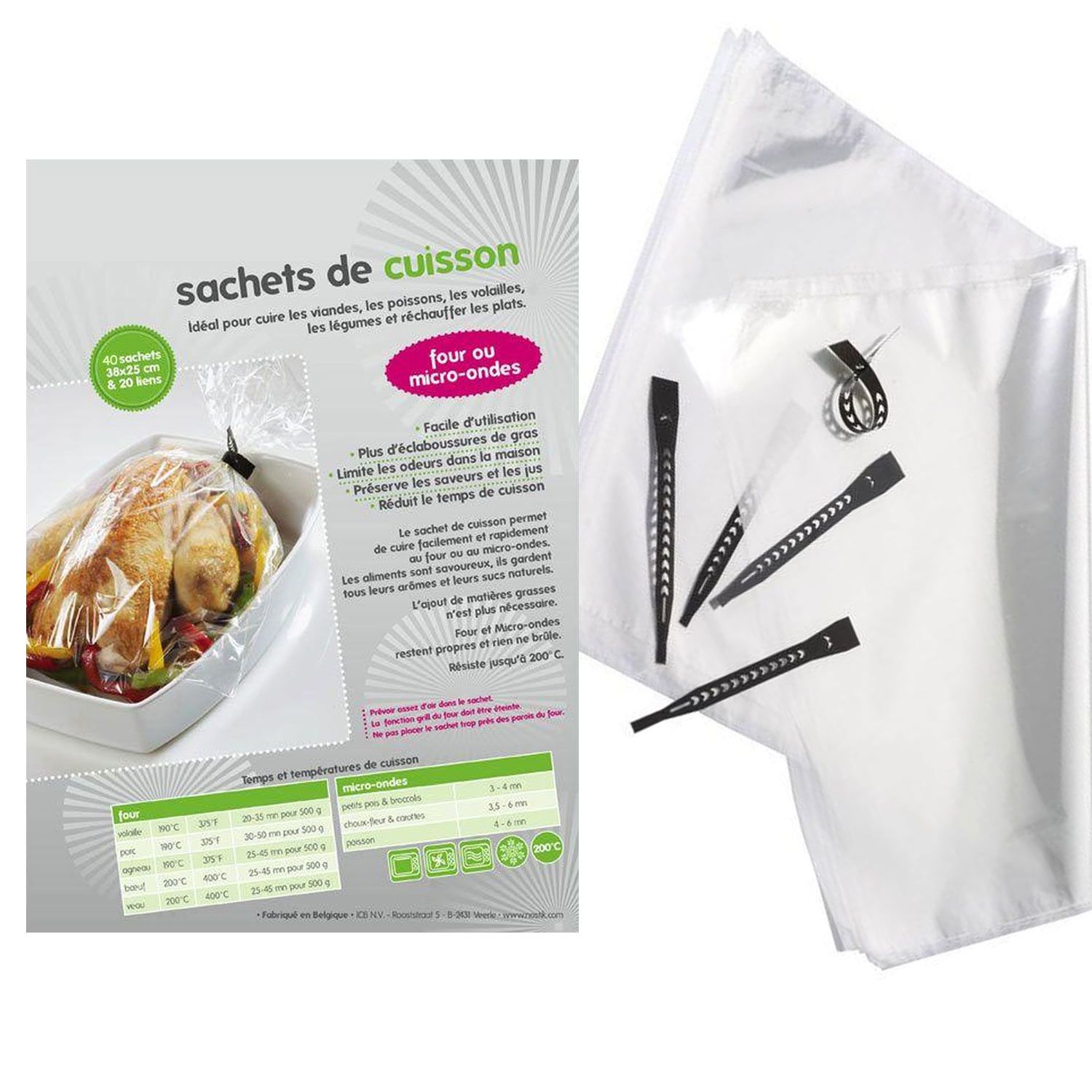 40 sachets de cuisson avec 20 liens Chevalier diffusion - Mathon