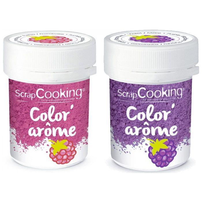 2 colorants alimentaires aux arômes de framboise & mûre Scrapcooking - Mathon