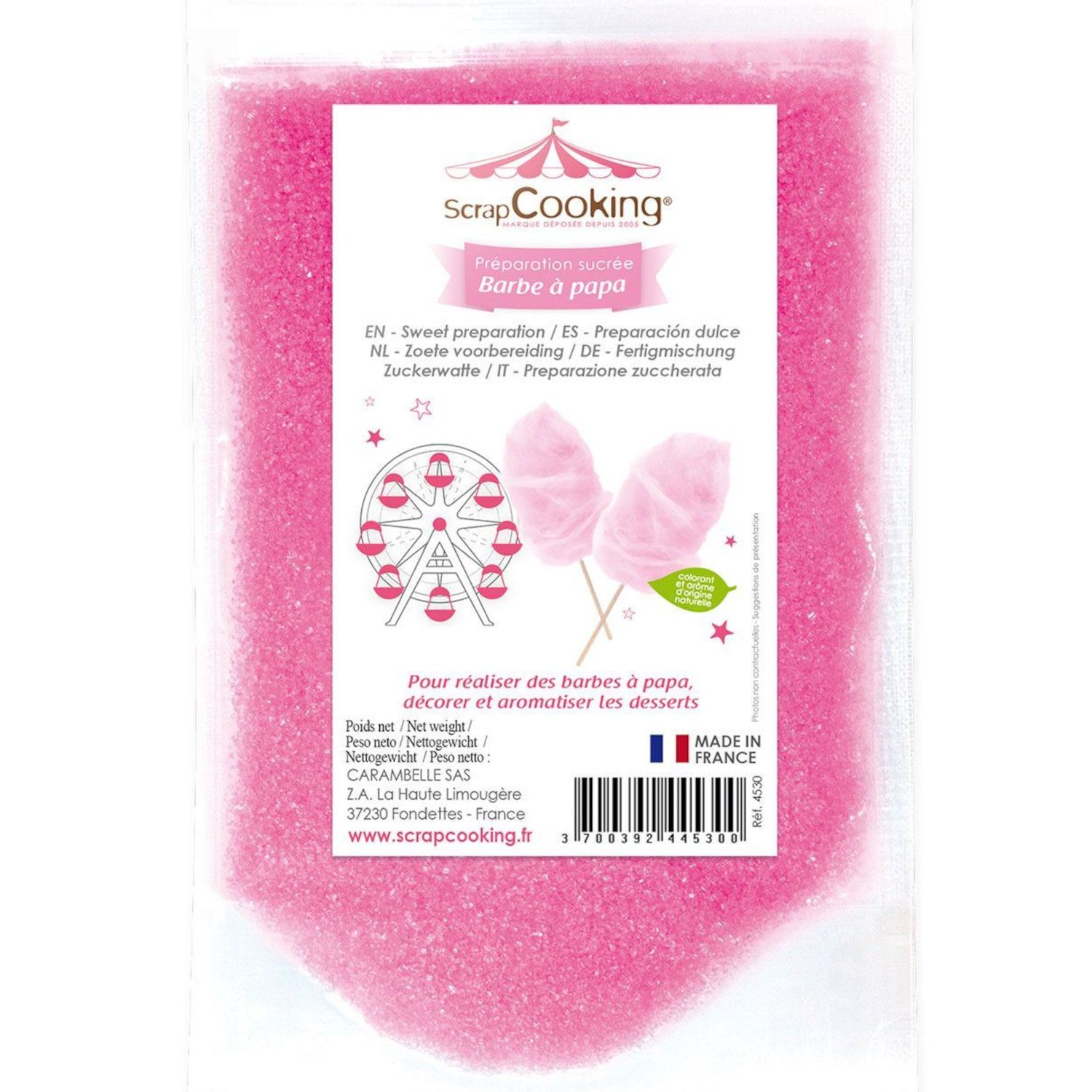 Préparation barbe à papa rose 480 g Scrapcooking - Mathon