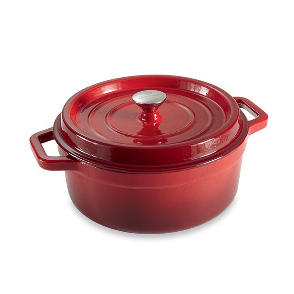 Cocotte en fonte ronde 28 cm 5,6 L rouge Mathon - Mathon - 1