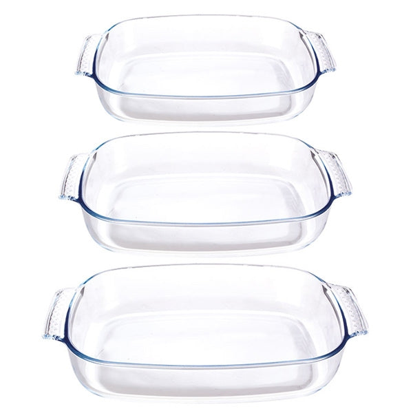 Set de 3 plats à four rectangulaires en verre borosilicate Mathon - Mathon - 1