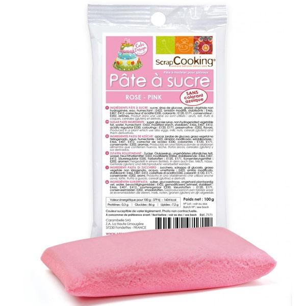Pâte à sucre rose 100 g Scrapcooking - Mathon