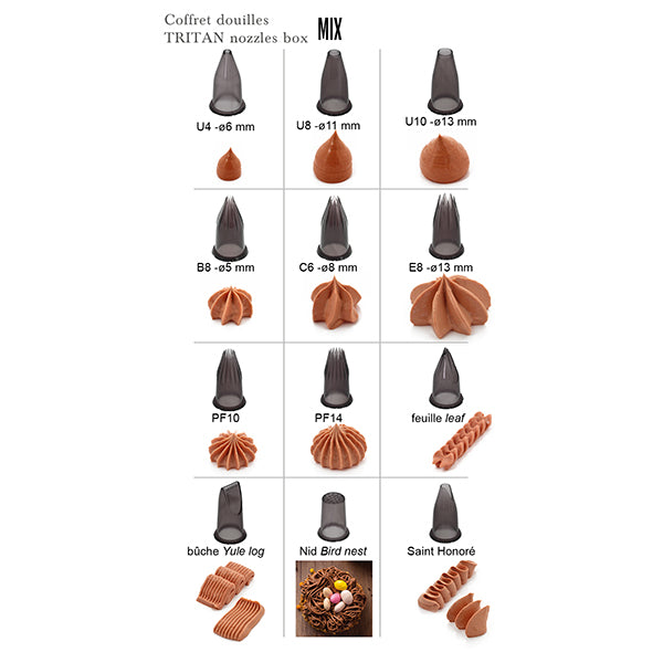 Coffret 12 douilles Tritan Mix avec support De Buyer - Mathon - 2