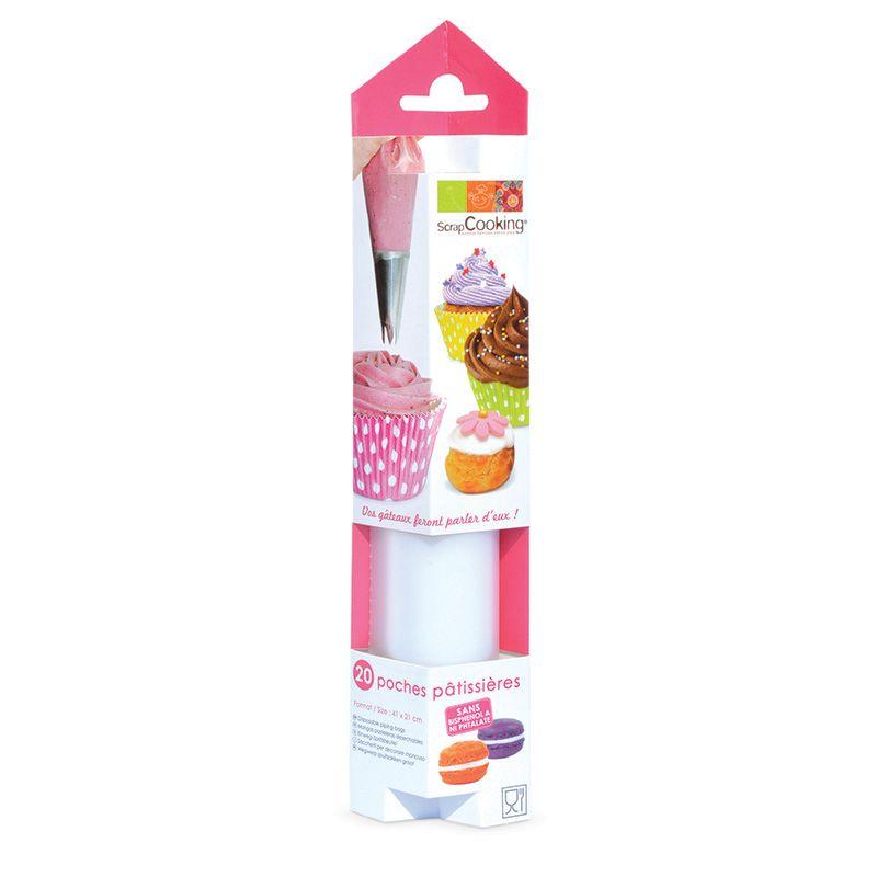 20 poches à douilles pâtissières jetables Scrapcooking - Mathon