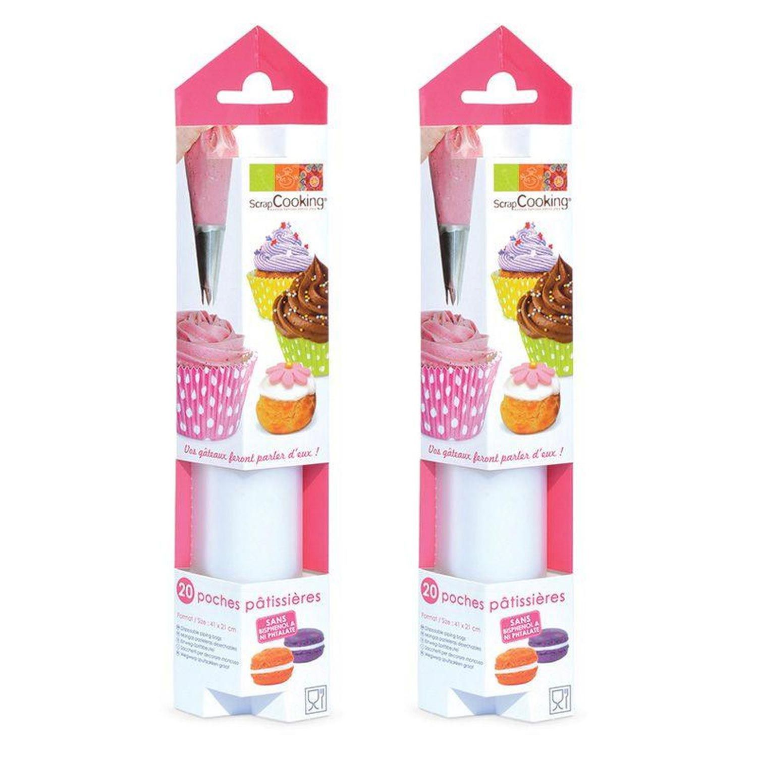 40 poches à douilles pâtissières jetables Scrapcooking - Mathon