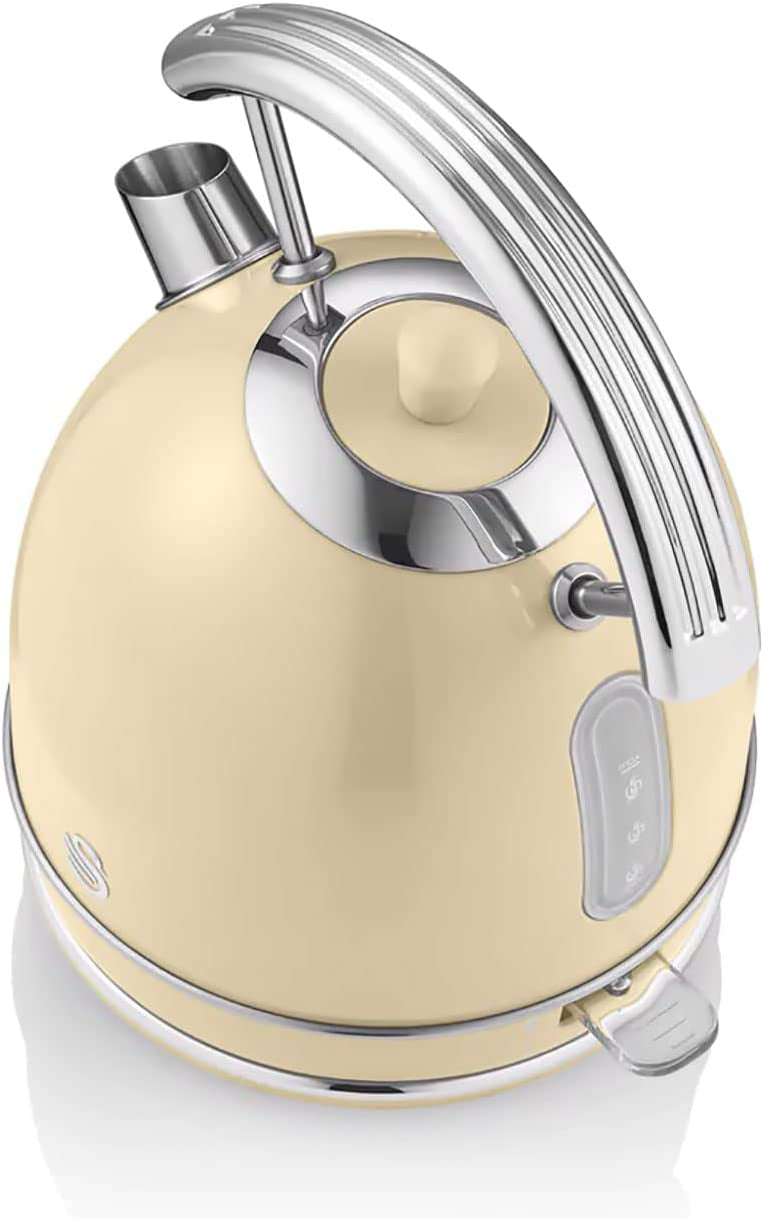 Retro Bouilloire, 1,8 L, Acier Inoxydable sans BPA, Résistance Cachée, sans Fil 3000 Crème  SK14630CNEU - Mathon - 6