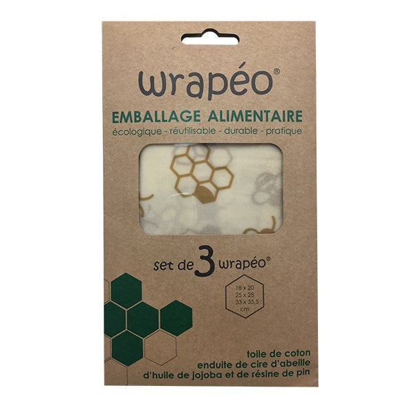 Set de 3 emballages à la cire d