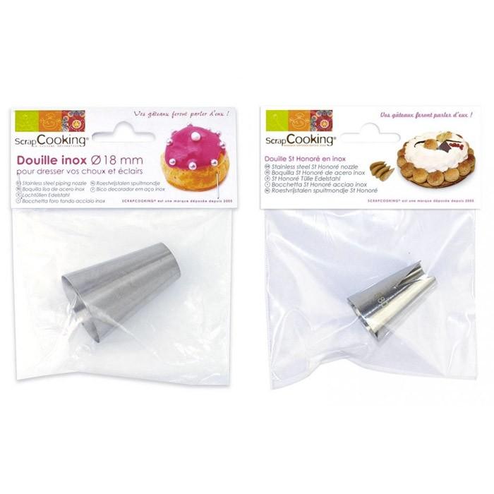 Duo de douilles pâtissières - Choux 18 mm et St Honoré Scrapcooking - Mathon