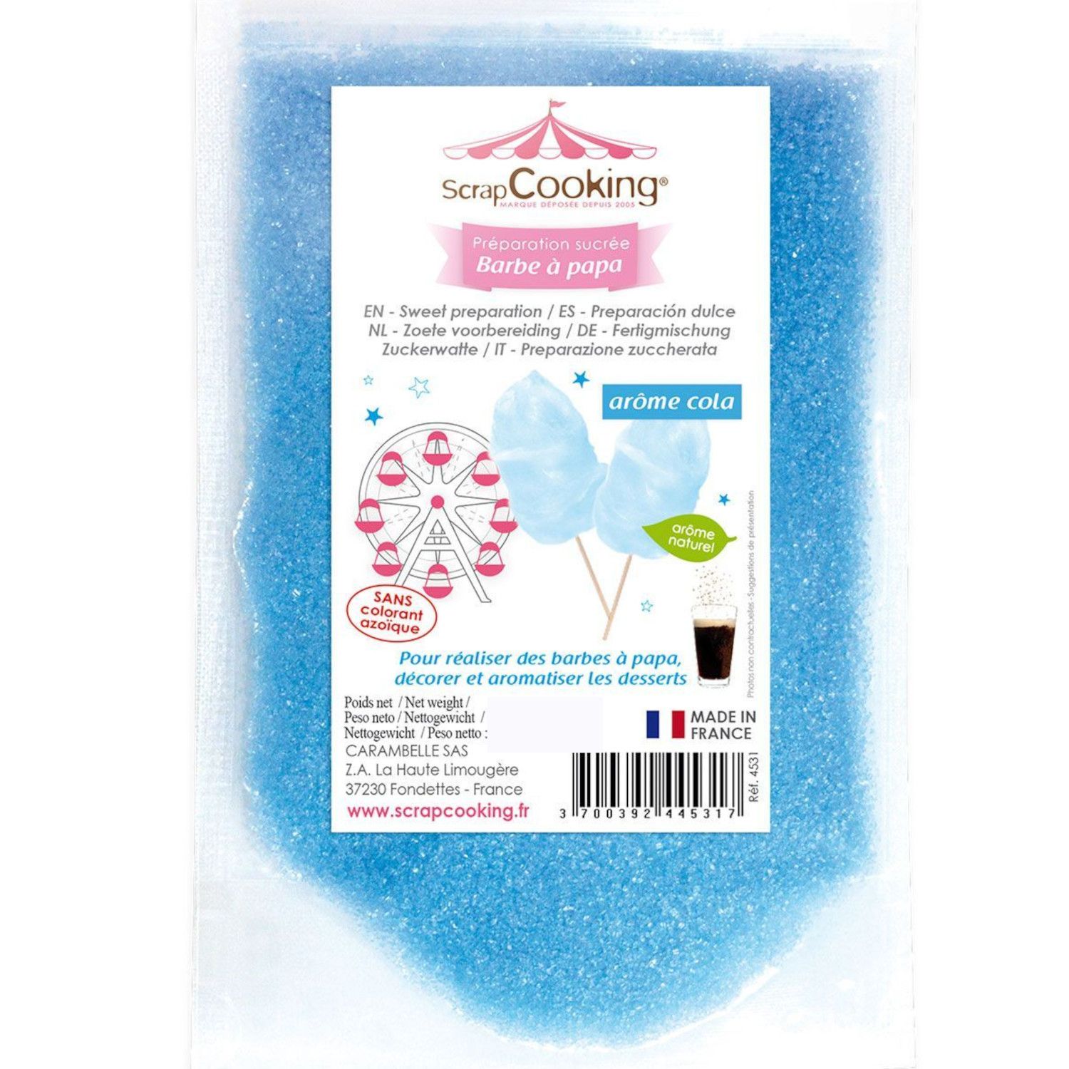 Préparation barbe à papa bleue 480 g Scrapcooking - Mathon