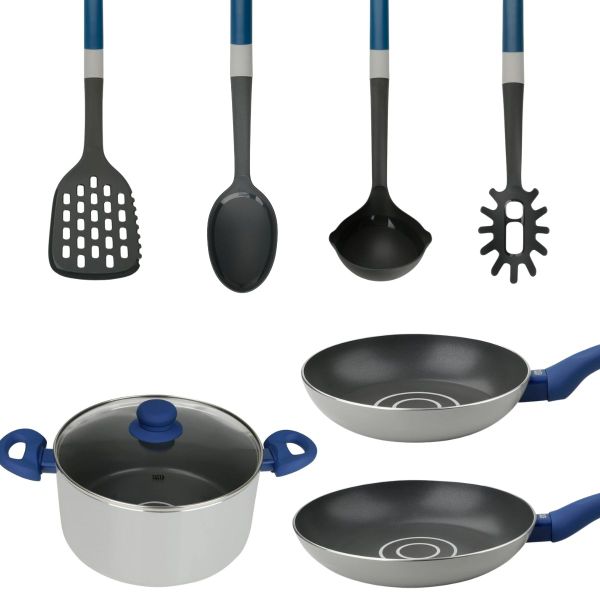 Ensemble 7 pièces poêles, faitout et ustensiles Tasty - Mathon - 1