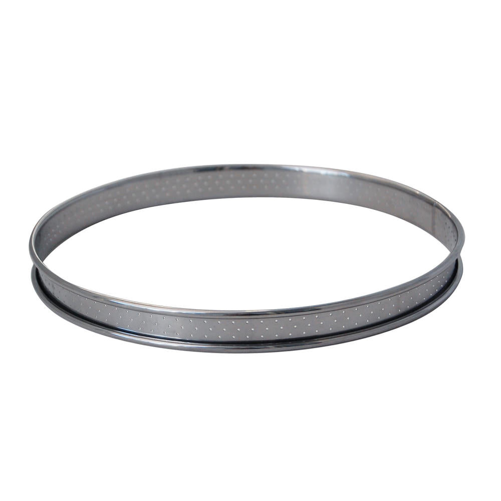 Cercle à tarte perforé bord roulé 24 cm en inox De Buyer - Mathon