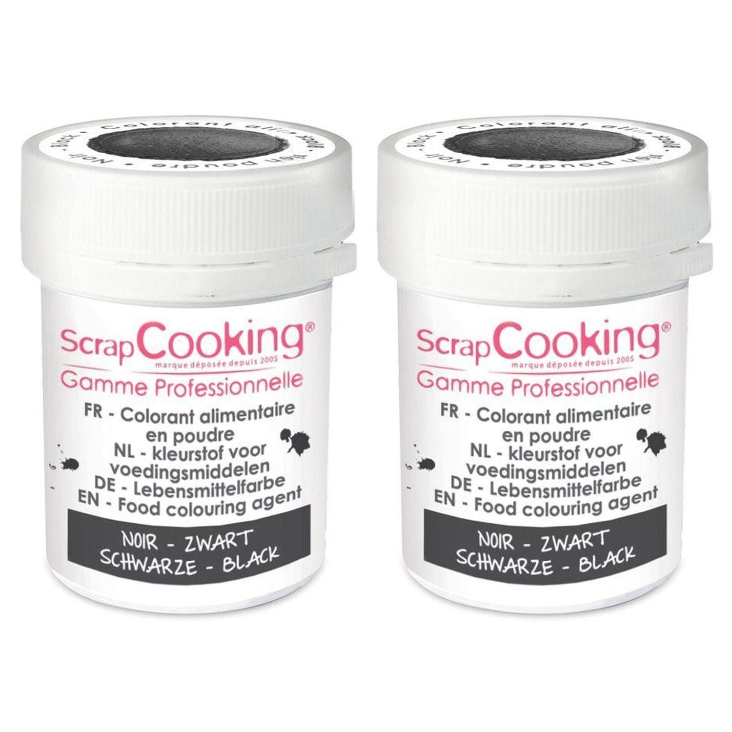 Colorant alimentaire en poudre 10 g - noir Scrapcooking - Mathon