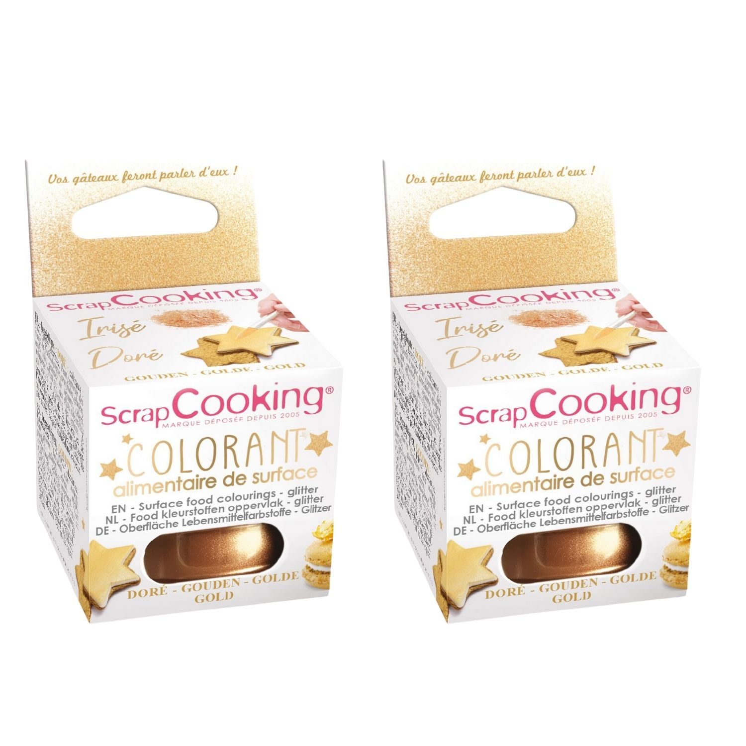 Colorant alimentaire de surface en poudre doré 10 g Scrapcooking - Mathon