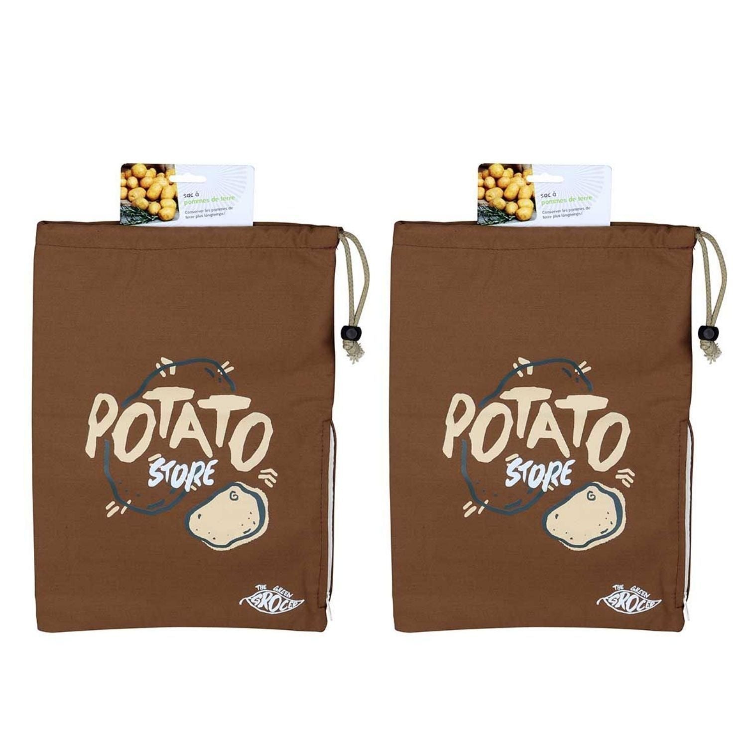 2 Sac à pommes de terre en tissu 27 x 38 cm Chevalier diffusion - Mathon