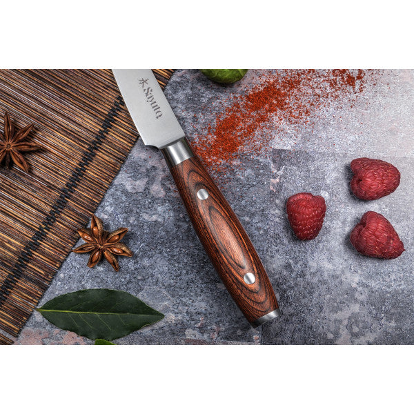 Couteau Sayuto Pakka X50 modèle office 9cm manche riveté Sayuto - Mathon - 5