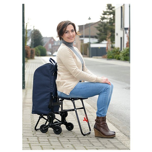 Chariot de courses avec siège bleu Wenko by Maximex - Mathon - 2