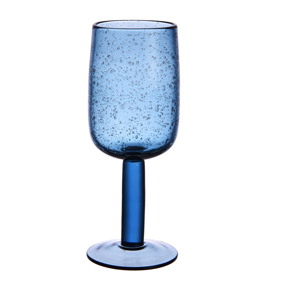 Verre à pied Perla Bullé 28 cl bleu (lot de 6) Table passion - Mathon