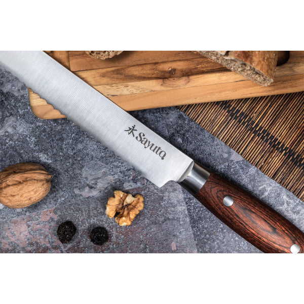 Couteau Sayuto Pakka X50 modèle pain 20cm manche riveté Sayuto - Mathon - 2
