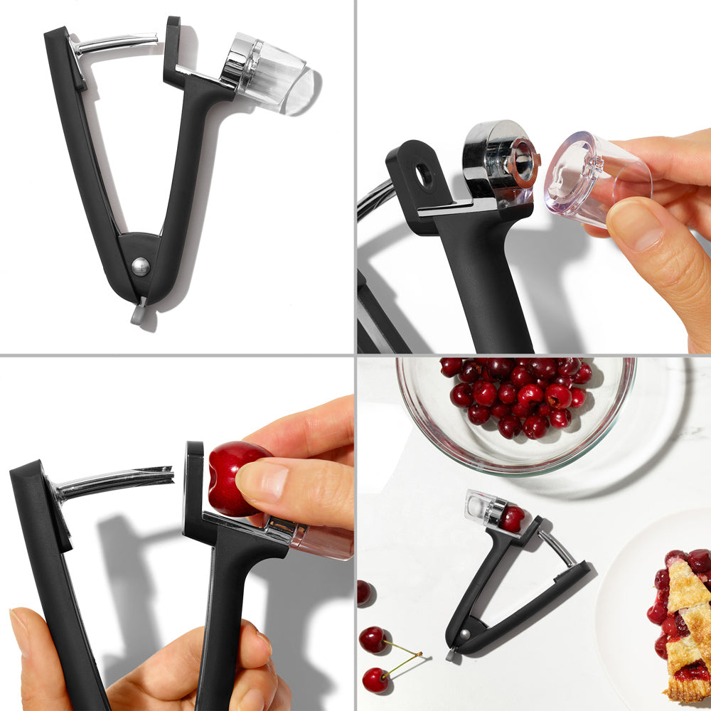 Dénoyauteur Good Grips à cerises et à olives noir OXO - Mathon - 2