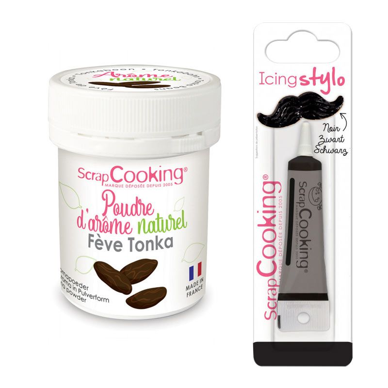 Arôme alimentaire naturel Fève Tonka + Stylo de glaçage noir Scrapcooking - Mathon
